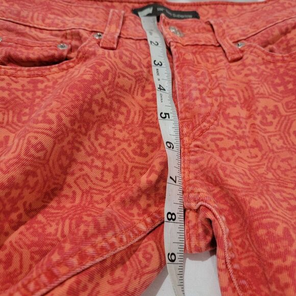Levis Womens Jeans Size 27 524 Too Superlow Orange Patterned Black Tab Skinny‎ - Picture 8 of 8
